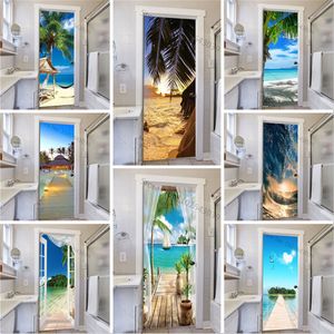 Adesivi murali Tenda Fuori Mare Porta Spiaggia Adesivo Murale Decorazione Carta da parati Poster Room Decor Estetico Bagno deursticker 230717