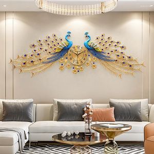 Zegary ścienne Phoenix zegar salny w tle domowym dekoracja sztuka pawi luksusowy Chińczyk