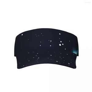 Beralar Gece Uzay Gökyüzü ile Boş Top Visor Kapağı Kadın Güneş Koruyucu Şapkalar Adam Snapback Tenis Golf Unisex Koşmak İçin Ayarlanabilir