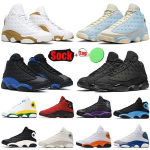 Atacado 2023 Jumpman 13s Mens Womens Basketball Shoe 13 Black Cat Bred Chicago Black Flint Wheat Wolf Grey French Blue Wheat SoleFly Sports Tennis