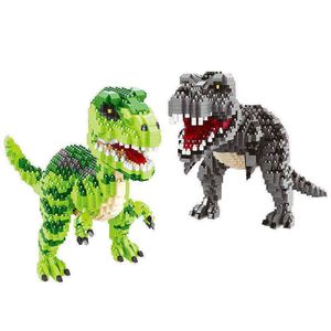 1457pcs 16089 16088 Mini Blocks Green Dinosaur Building Toy Modello classico Jurassic Park Figure Toys Home Fun Game Y1130345j