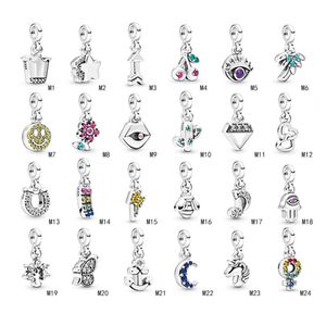 2019 Новый S925 Sterling Silver My Dangle Bead Bead с CZ подходит для европейских украшений Pandora Me Charms Bracelets283r