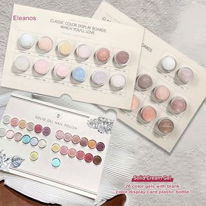 Gel per unghie Eleanos 26pcs Crema solida Fata Glitter Fango Nessuna pittura cremosa che scorre Vernice pigmentata Set con carta colorata 230718