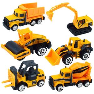 Diecast Model 1PC Children Car Toys Alloy Fire Truck Excavator Construction Engineering Fordon for Boys Gift 230617