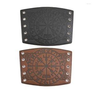 Parmaksız Eldivenler Q1FA Ortaçağ Erkekler Cosplay Kol Isıtıcıları Dikişli Vintage Pirate Knight Gauntlet Bilek Bracer Ayarlanabilir Aksesuarlar