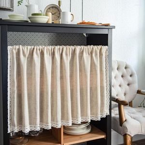 Curtain Kitchen Cafe Short Curtains Linen Hollow Tassels Boho Farmhouse Style Half For Wine Cabinet Window