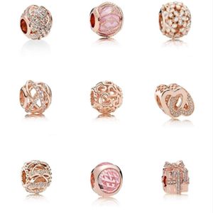 s925 jóias de prata esterlina diy contas se encaixa pandora ale charme para pandora pulseiras para mulheres para pulseira de ouro rosa europeuneckl2977