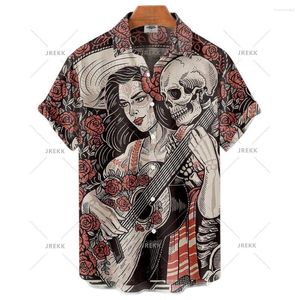 Männer Casual Shirts Y2K Kleidung Lustig Für Männer Hawaiian Harajuku 3D Druck Übergroßen Echt Importiert-china Camisa Floral masculina Social