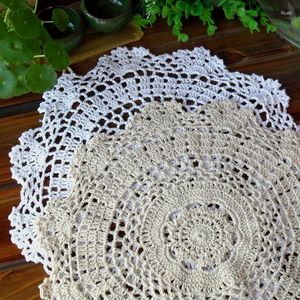 Table Mats 2023 Arrival Cotton Crochet Lace Doilies For Wedding Decor With Flowers Round As Tableware Placemat