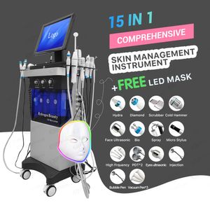 14 I 1 Hydra Face Machine Microdermabrasion Hydra Dermabrasion Aqua Peeling Spa Beauty Machine Oxygen Jet Peel Hud Clean Biopolar RF Machine