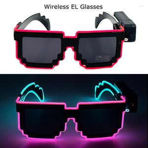 Sunglasses Wireless LED Glow Party Glasses In The Dark Flashing Mosaic UV400 Eyewear Unisex Gift Toy Luminous