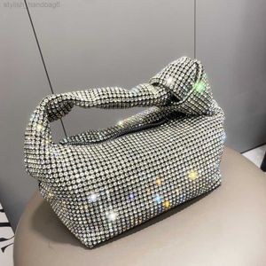 ハンドルラインストーンイブニングバッグシルバークリスタルトップハンドルバッグ女性用財布とハンドバッグ高級デザイナーバンケットバッグ