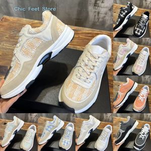 حذاء رياضة المصمم أحذية رياضية كلاسيكية Calfskin Sneakers Ccity Sneaker Women Man Shoes على الطراز غير الرسمي من جلد الغزال Tweed Leather Trainers Lace-Up Sports Size 35-45