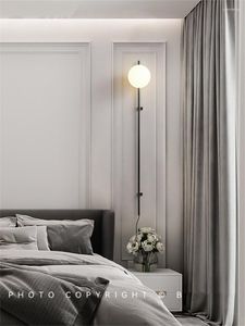 Lampade da parete in rame di lusso francese a palo lungo con presa di corrente tipo applique per camera da letto luci illuminazione per soggiorno nordico
