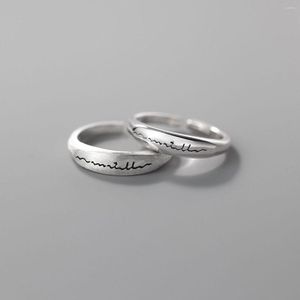 Klaster Pierścienie Oryginalna linia srebrnej fali 925 dla kobiet Counple Wedding Empagement Damskie pierścionek Vintage Fine Jewelry