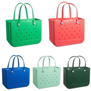 Summer Beach Bogg Bag stora kvinnliga designer PVC EVA Tote Shopping BOG Väskor Korgväskor Cusom Lady Lagring Washable Silicone Bog Bags Eco O416#