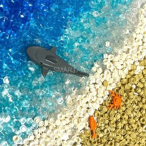 Action Figure giocattolo Acqua di mare Acqua di mare Spiaggia Sabbia Pezzo Impostazione Piastra rotonda 1x1 Blocco da costruzione Mattone Parti MOC 6141/4073 Giocattolo per cabina Pirata Deserto 230718