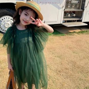 Abiti da ragazza Melario Girls Kids Summer Dress Green Mesh Lace Princess per costumi Robe Fille Clothes