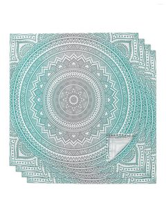 Table Napkin Mandala Geometric Gradient Art Napkins Cloth Set Handkerchief Dinner For Wedding Banquet Party Decoration