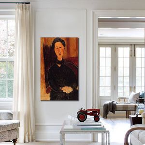 Figura moderna Arte della tela Anna (hanka) Zabrowska Amedeo Modigliani Famoso dipinto Dipinto a mano Opera d'arte per la decorazione del soggiorno