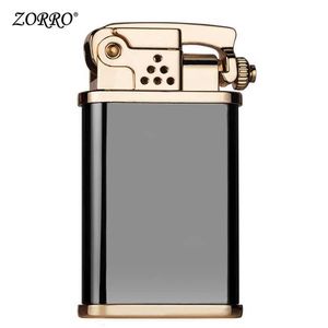 Zorro Personality Catapult Windproof Lighter Creative Retro Pure Copper Kerosene Cigarette Cigar Lighters 6OPU