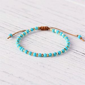 Charm Bracelets Boho 4mm Blue Friendship Bracelet Cut Surface Beads Ajustável Women 2021 Jewelry Men Bracele279C
