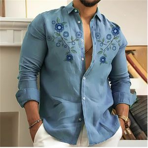 Camisas casuais masculinas Lazer Moda Criativa Estampa de flores Tecido macio, confortável e saudável Festa ao ar livre 230718