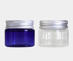 30g Clear Blue Plastic Cream Jar 30ml Small Empty PET Bottle With Aluminum Screw Cap Cosmetic Packaging Storage