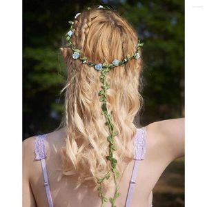 Decorative Flowers YOUZI 10 Pieces Flower Headband Hair Wreath With Leaves Bridal Floral Garland Crown For Wedding Festival Party