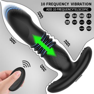 Brinquedos para adultos plugue anal vibratório telescópico vibrador anal sem fio remoto brinquedos sexuais para mulheres bumbum dildo anal massageador de próstata masculino plugue anal 230718