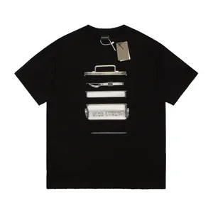 BLCG Lencia Summer T-shirts High Street Hip-Hop Style 100% bomullskvalitet Män och kvinnor släpper ärmen Löst Tshirts Oversize Tops 23255