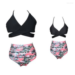 Kvinnors badkläder Mor och dotter Beach Swimears Mommy Kids Bikini Family Matching Outfits Mamma Badande baddräkter för barn Girls Lady