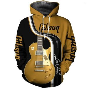 Men's Hoodies Guitar Pattern Men's Hoodie Harajuku Super Funny Sweatshirt Street Hip Hop Style 3D Print Music Long Sleeve