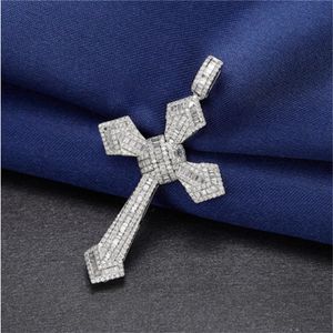 2020 Vintage Diamond cz Cross Pendant 100% 925 Sterling Silver Party Wedding Pendants Colar For Women men moissanite Jewelry270Q