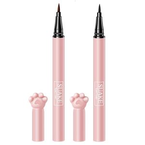 Eye ShadowLiner Combination Liquid waterproof eyeliner pen with cute cat paws fast drying mechanical female makeup tool 230719