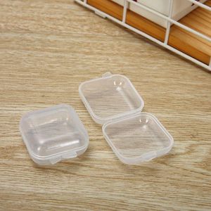 Plastpärlor förvaringsbehållare Mini Clear Square Box tomt fodral med lock för öronproppar smycken hårdvara eller någon annan liten hantverk dlrjq