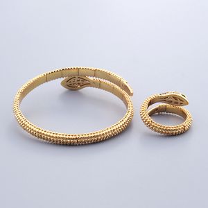 Damen-Armreif aus 18 Karat Gold, Schlangen-Silber, für Damen, Tochter und Mutter, Set, Ring, Tennis, Mode, Unisex-Schmuck, Designer-Schmuck, Party, Überraschungsgeschenk, Hochzeit, cool