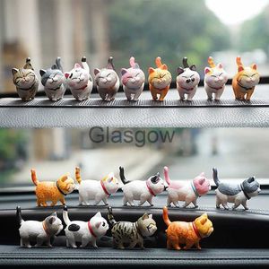 Interior Decorations 9Pcsset Car Ornaments Cute Cats Dashboard Toy Decoration Lovely Cat Doll Toy Carstyling Interior Accessories Gift x0718