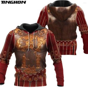 Męskie bluzy z kapturem Roman Armor 3D na całym wydrukowanym mężem harajuku streetwear moda cosplay cosplay z kapturem unisex jesienna kurtka TrackSuits xy312