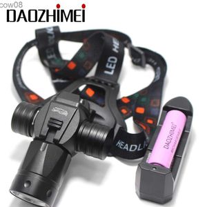 Headlamps 5000 lumen Underwater 100M diving Headlights XML L2 scuba diving flashlight Stepss Dimming 18650 Fishing Fill light HKD230719