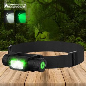 Scheinwerfer XPG G2 D Mini Nacht Angeln Scheinwerfer High Power Weiß Grün Scheinwerfer 18650 Typ-C USB Kopf Taschenlampe Jagd fisch Taschenlampe Lampe HKD230719