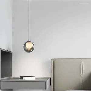 Hängslampor ljuskrona led konstlampan ljus nordisk glas skugga svart minimalistisk dekor levande hem design belysning fixturbord matsal