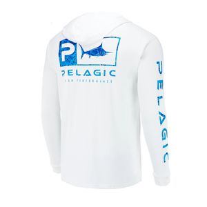 Outdoor T-Shirts Pelagic Gear Fishing Apparel Summer Outdoor Men Long Sleeve T Shirt Fish Shirt Sun Protection Breathable Hooded Angling Clothing 230718