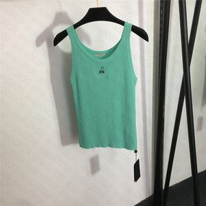 23SS Summer Women Designer T koszule kamizelki Krzyki TEE z haftowaną literą dziewczęta Upraw Top High End Luksusowy marka Bez rękawów Camisole Tank Slim Pullover