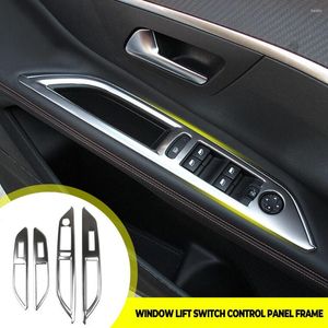 Innenzubehör für 3008 GT 2023 2023-2023 Edelstahl-Autofensterschalter Abdeckung Bedienfeld Trim Styling LHD LHD