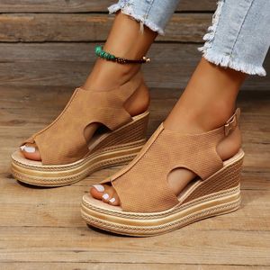 Trend Platform Wedge Sandals Summer Women's Casual Flat Designer Elegant Party Heels Womens Shoes Plus Size 42 2 37