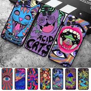 Capas de celular coloridas psicodélicas Trippy Art Capa para iPhone 8 7 6 6S Plus X SE 2020 XR XS 14 11 12 13 Mini Pro Max Mobile Case J230719