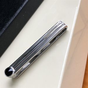Erkekler için lüks tasarımcı kravat klibi yüksek kaliteli enfes çelik siyah elmas üst hediye damga m08223i