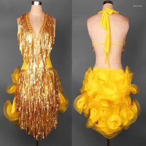 Stage Wear Latin Dance Dress Performance Costume Tassel For Tango Ballroom Womens Salsa Dresses Women Standard