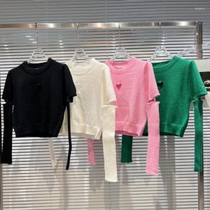 Women's Sweaters EBAIHUI Crop Women Gothic Street Wear Solid Color Pullovers O-neck Spliced Long Sleeve Knitwear Ladies Sweater Knit Top